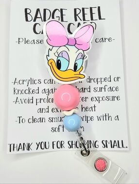 Hand Crafted Disney Daisy Badge Reel